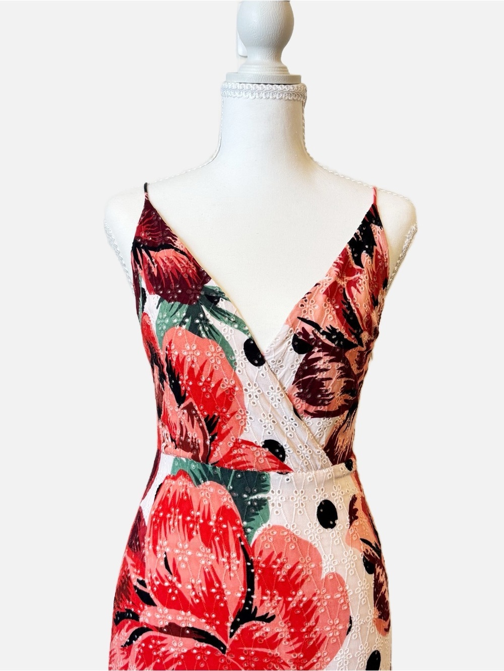 Farm Rio for Anthropologie Riviera Floral Eyelet Maxi Dress Size 2 - Picture 6 of 15